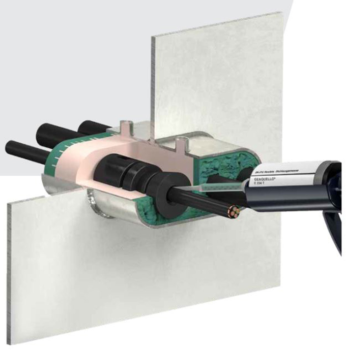 一種艦船和海上項(xiàng)目專用的多重管線貫穿密封防火系統(tǒng)GEAQUELLO? E950